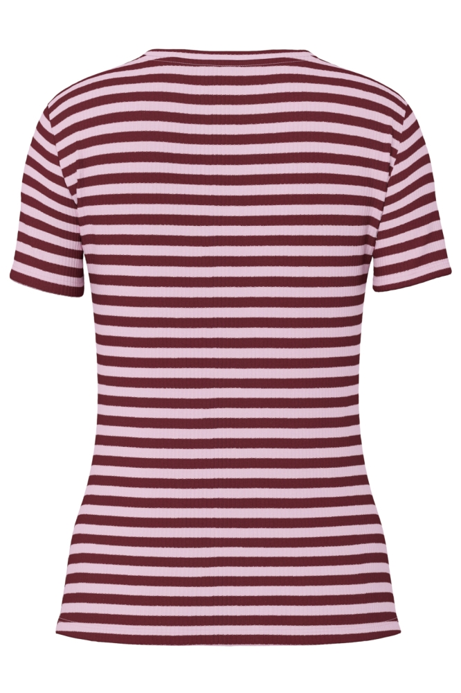 Pieces roze dames t-shirt | Achteraanzicht