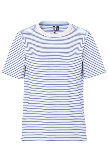 Pieces PCRIA SS TEE STRIPES JRS NOOS BC 17146339 Bright White/NARROW HYD