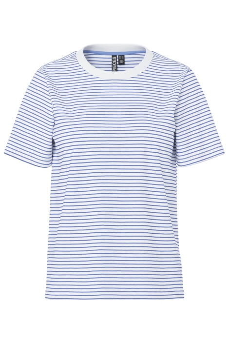 Pieces blauwe dames t-shirt | Vooraanzicht