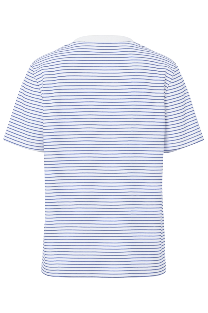 Pieces blauwe dames t-shirt | Achteraanzicht