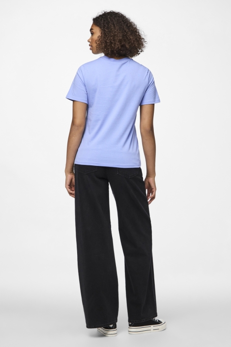 Pieces blauwe dames t-shirt | Model