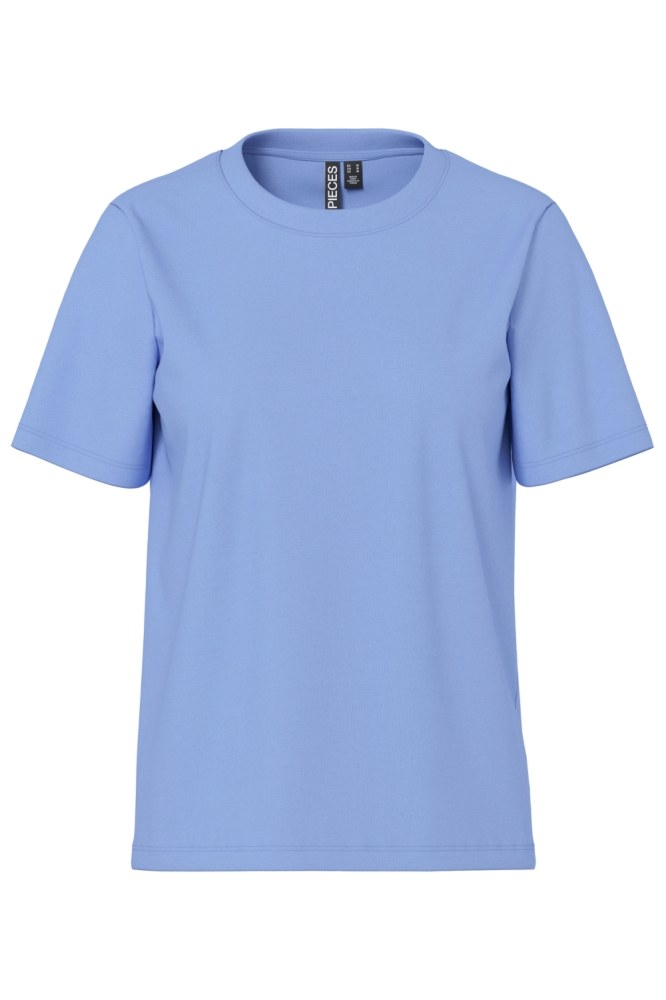 Pieces blauwe dames t-shirt | Vooraanzicht