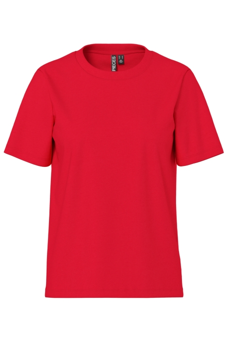 Pieces rode dames t-shirt | Vooraanzicht