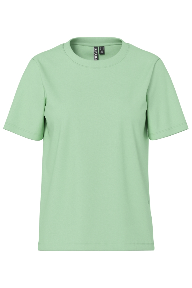 Pieces groene dames t-shirt | Vooraanzicht