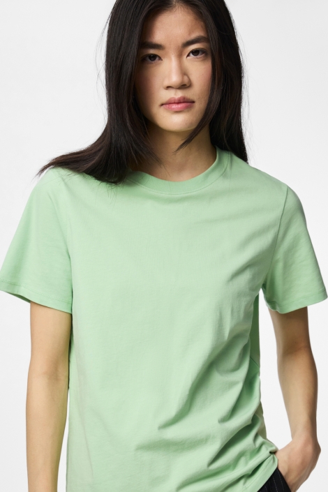 Pieces groene dames t-shirt | Close up