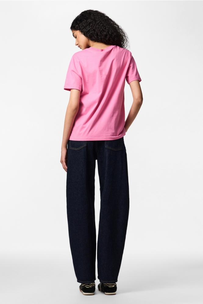 Pieces roze dames t-shirt | Model