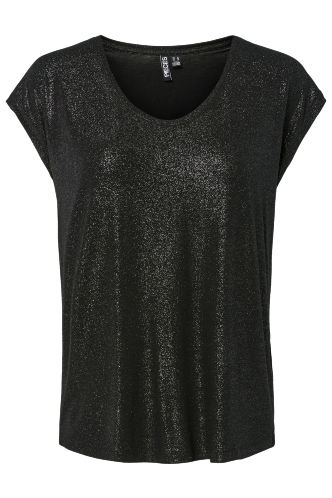 Pieces zwarte dames t-shirt | Vooraanzicht