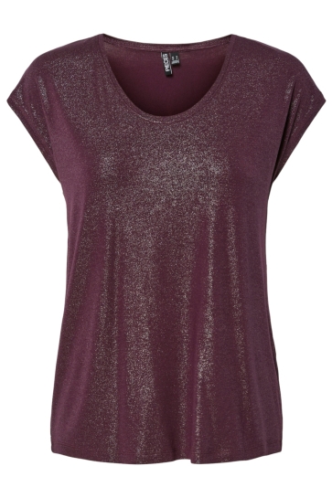 Pieces pcalice ss glitter tee jrs noos bc Bordeaux