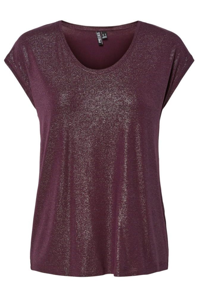 Pieces bordeaux dames t-shirt | Vooraanzicht