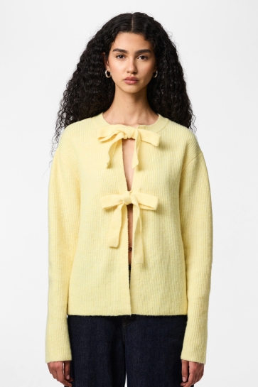 Pieces PCSILLY LS REV TIE KNIT NOOS BC 17150235 PALE BANANA/MELANGE