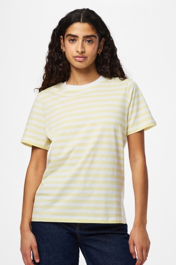 Pieces T-shirt PCRIA SS TEE STRIPES JRS NOOS BC 17146339 French Vanilla/BRIGHT WHI