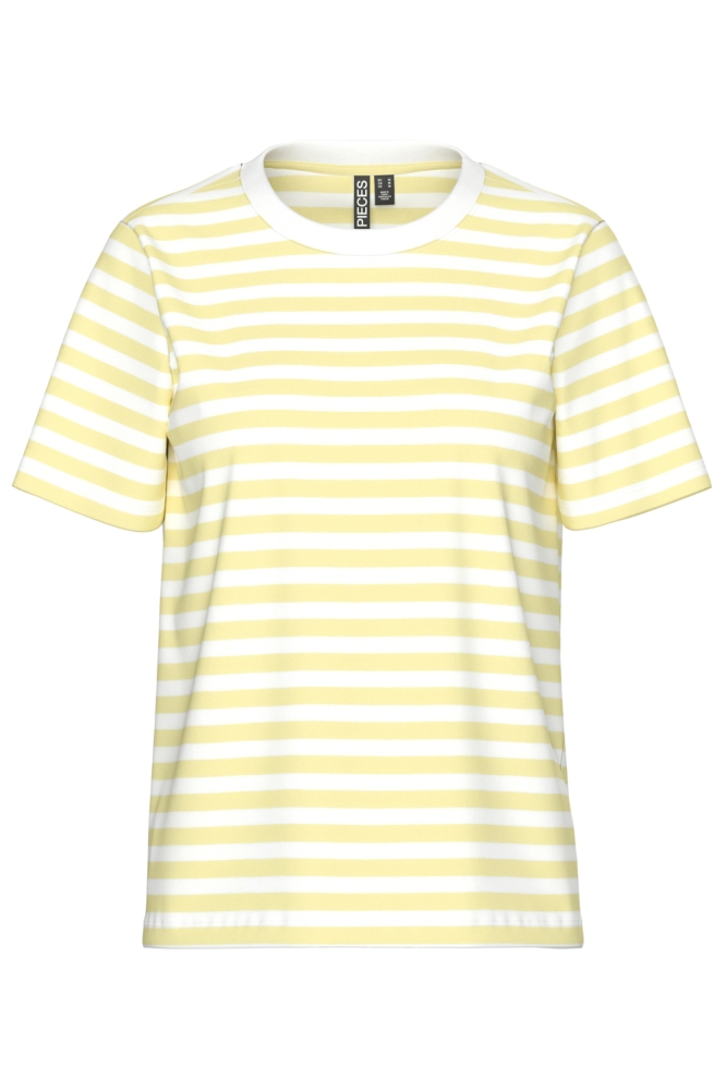 Pieces gele dames t-shirt | Vooraanzicht