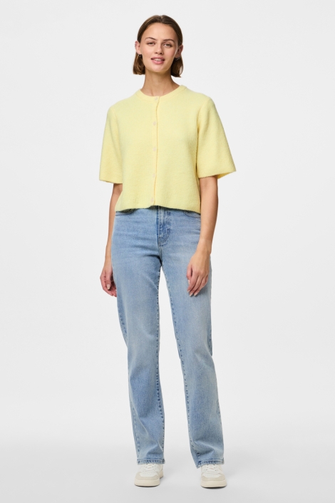 Pieces gele dames vest | Model