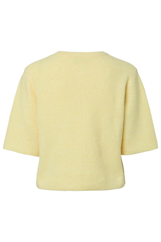 Pieces gele dames vest | Achteraanzicht