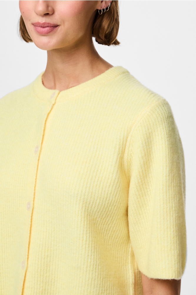 Pieces gele dames vest | Close up