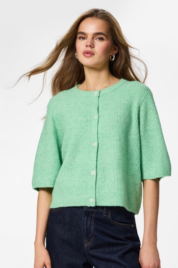 Pieces pcsilly ss o-neck knit cardigan noo Groen