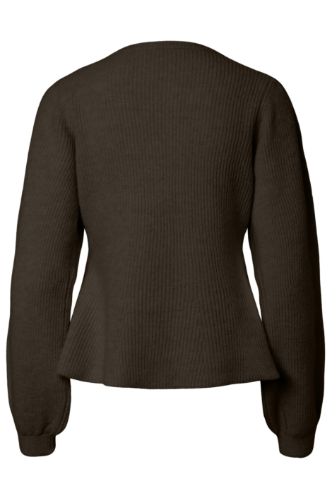 Pieces bruine dames vest | Achteraanzicht