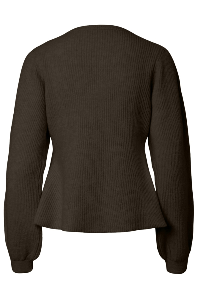 Pieces bruine dames vest | Achteraanzicht