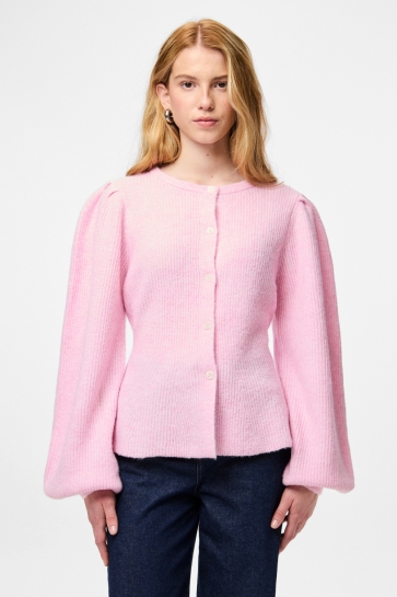 Pieces pcsilly ls puff knit cardigan noos Roze
