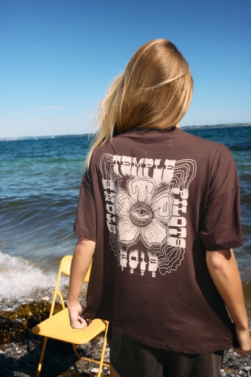 Noisy may T-shirt NMIDA S/S O-NECK STP T-SHIRT JRS 27037320 Chocolate Brown