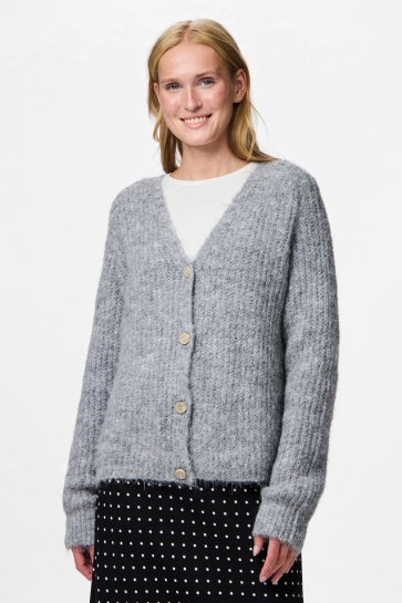 Pieces Vest PCCLEO LS V-NECK KNIT CARDIGAN NOOS 17158926 Medium Grey Melange