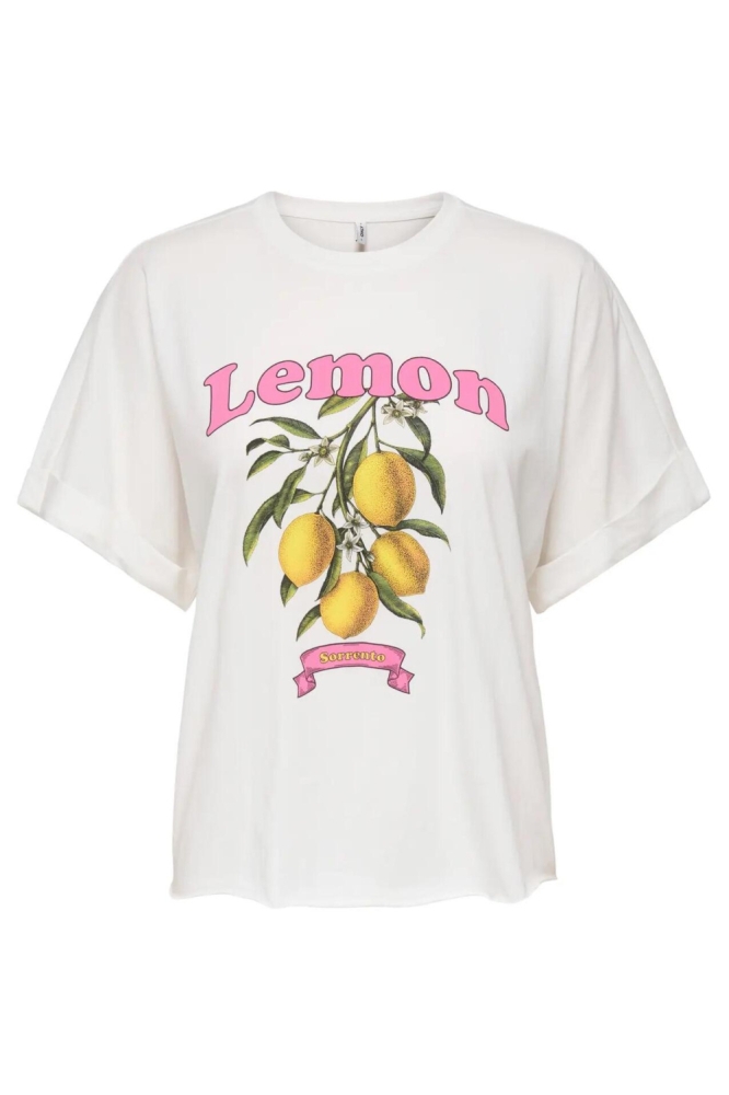 Only witte dames t-shirt | Vooraanzicht