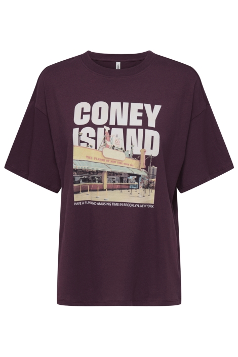 Only bordeaux dames t-shirt | Vooraanzicht