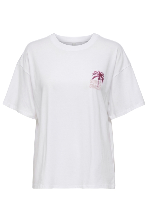 Only witte dames t-shirt | Vooraanzicht