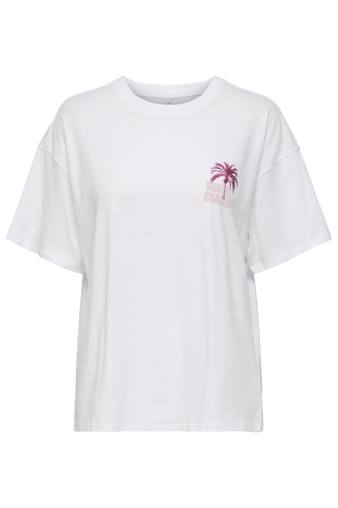 Only witte dames t-shirt | Vooraanzicht