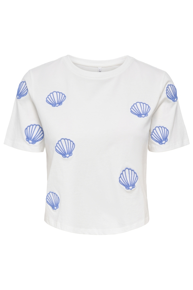 Only witte dames t-shirt | Vooraanzicht