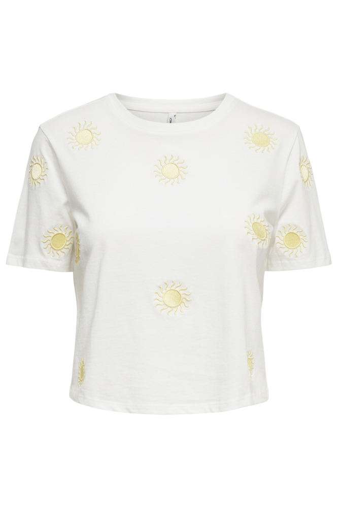 Only witte dames t-shirt | Vooraanzicht