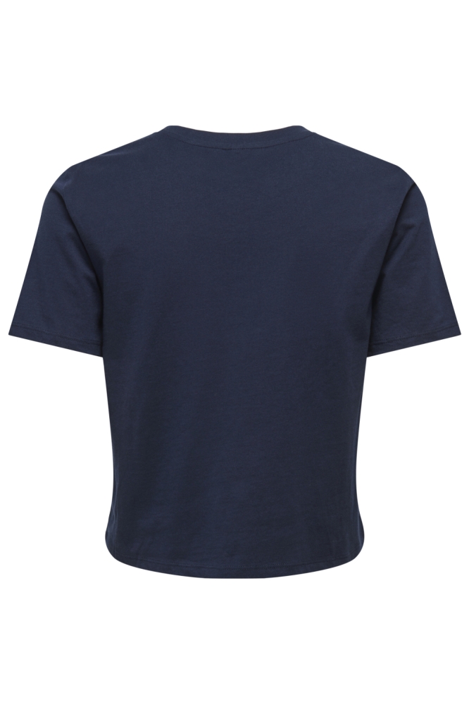 Only blauwe dames t-shirt | Achteraanzicht