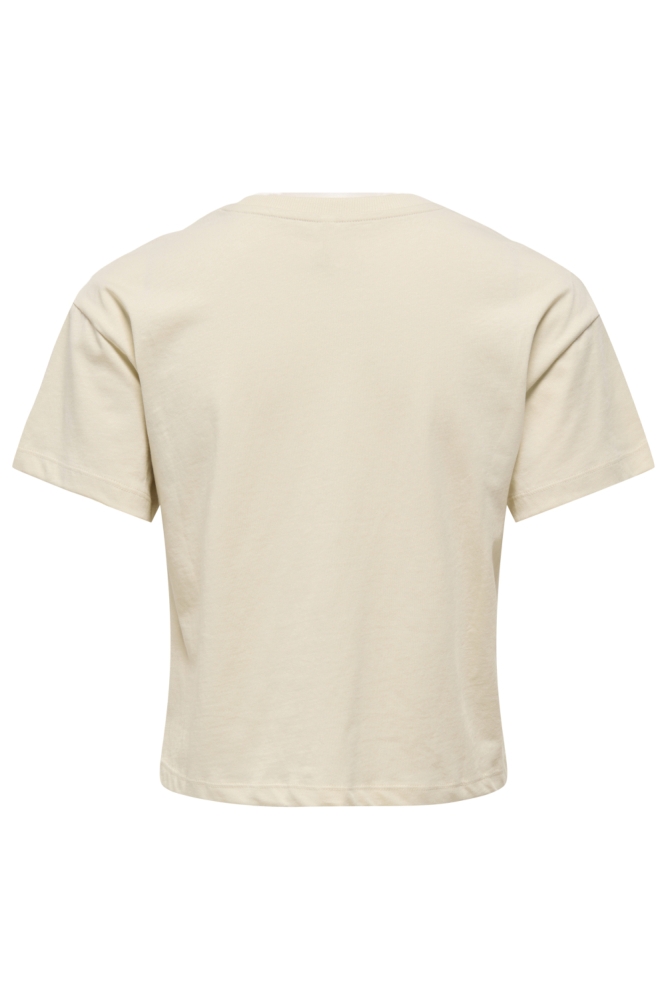 Only beige dames t-shirt | Achteraanzicht