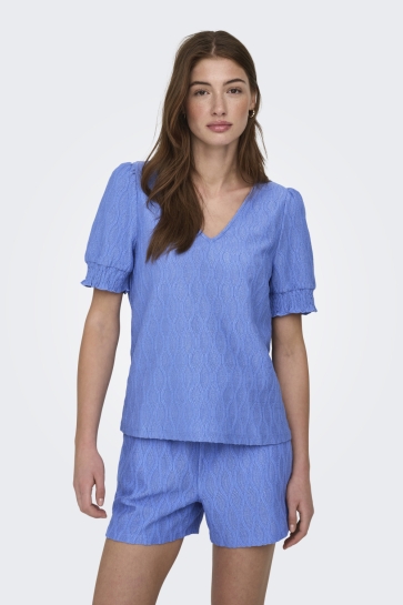 Only onldiana s/s v-neck top cs jrs Blauw