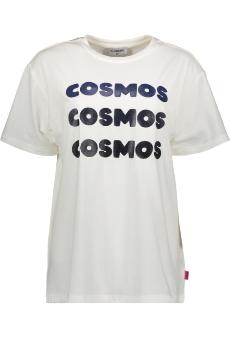 Fluresk witte dames t-shirt | Vooraanzicht