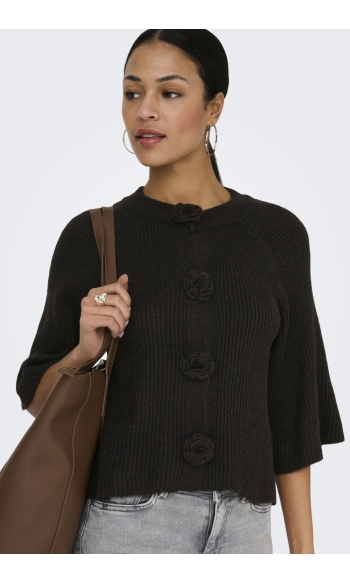 JDYHAILEY 3/4 ROSE CARDIGAN KNT NOO 15380692 Chocolate Torte