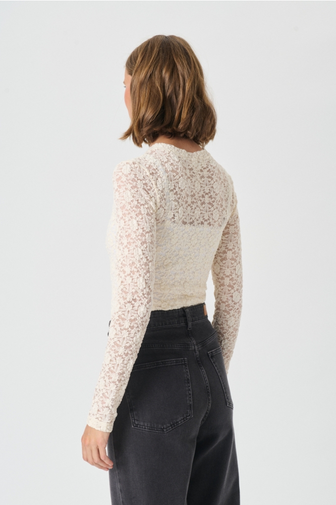 Part Two ecru dames t-shirt | Model achteraanzicht