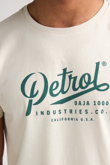 Petrol Industries beige heren t-shirt | Close up