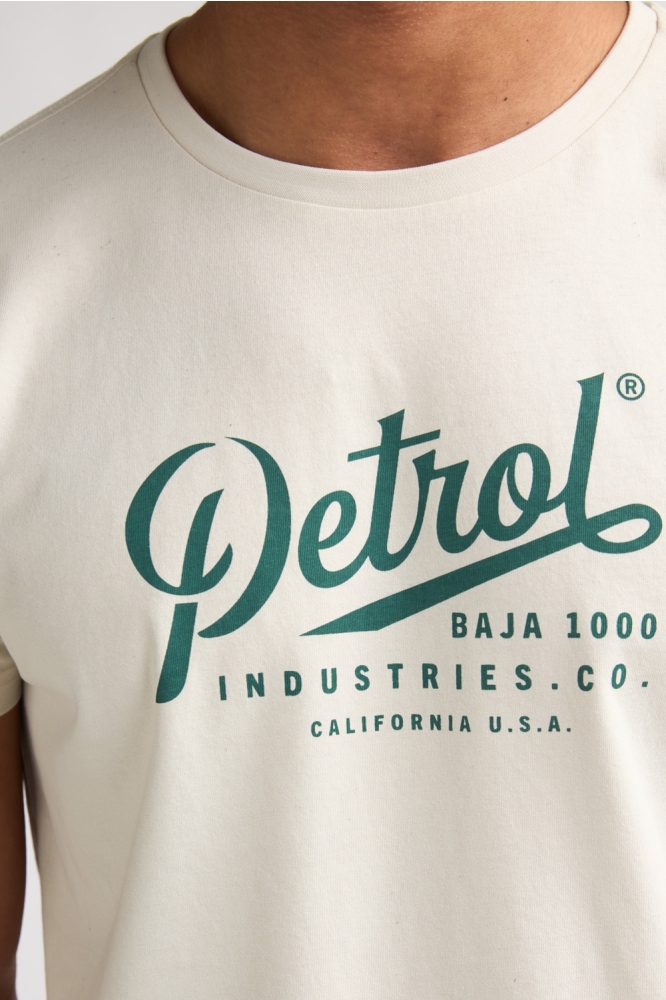 Petrol Industries beige heren t-shirt | Close up