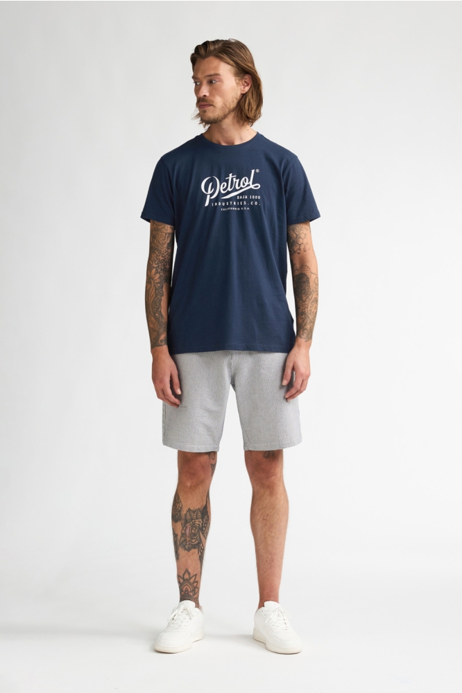 Petrol Industries blauwe heren t-shirt | Model