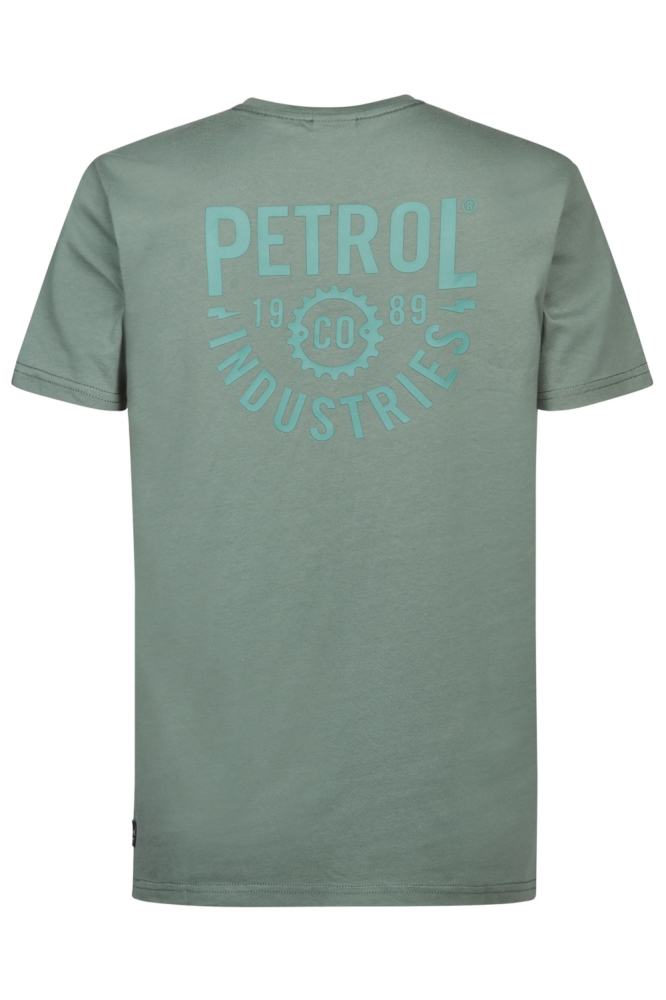 Petrol Industries groene heren t-shirt | Achteraanzicht