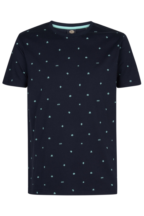 Petrol Industries blauwe heren t-shirt | Vooraanzicht