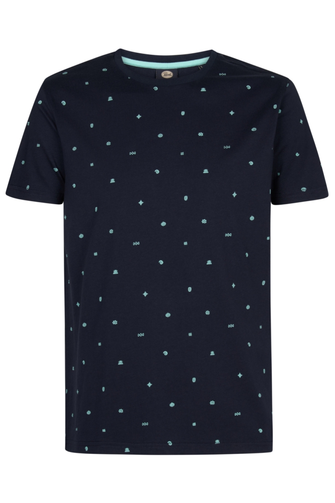 Petrol Industries blauwe heren t-shirt | Vooraanzicht