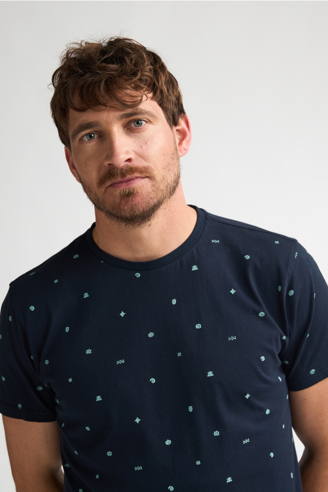 Petrol Industries blauwe heren t-shirt | Close up