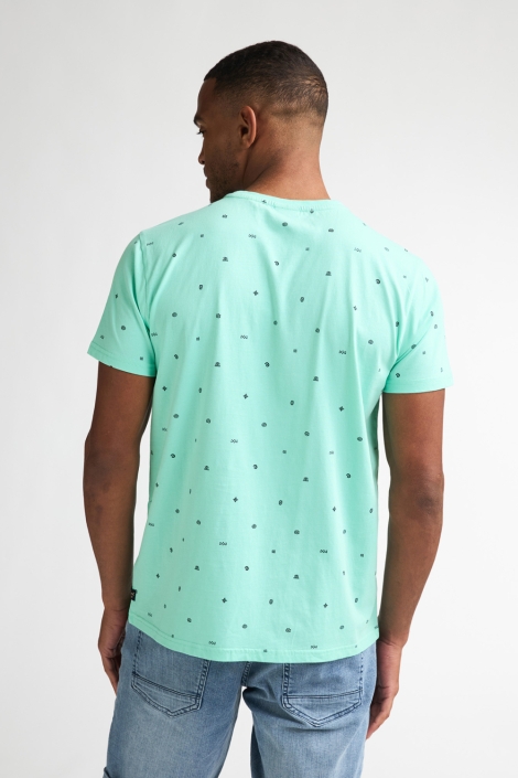 Petrol Industries groene heren t-shirt | Model achteraanzicht