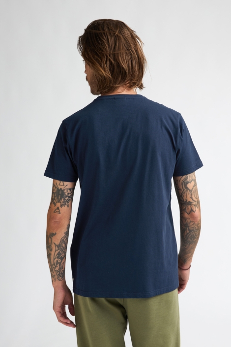 Petrol Industries blauwe heren t-shirt | Model achteraanzicht