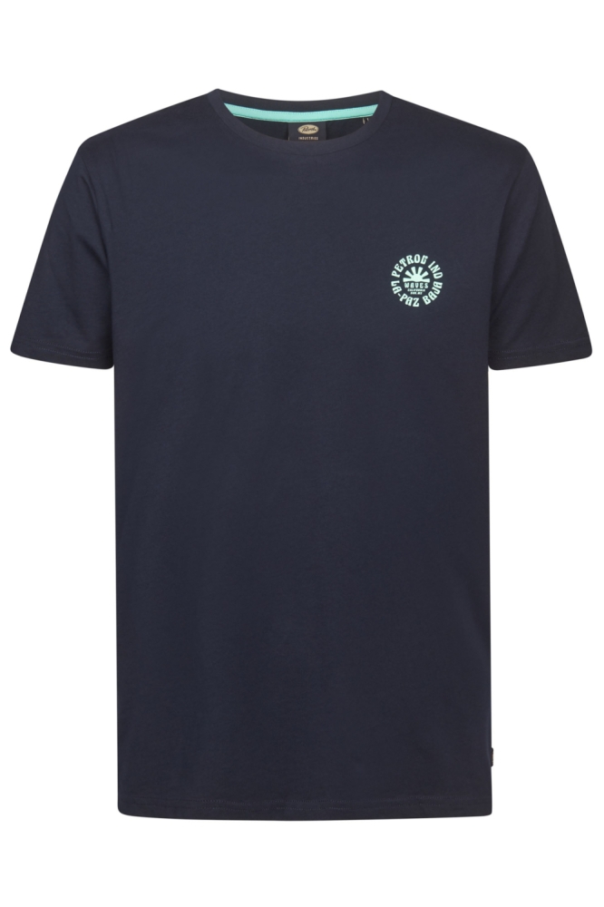Petrol Industries blauwe heren t-shirt | Vooraanzicht