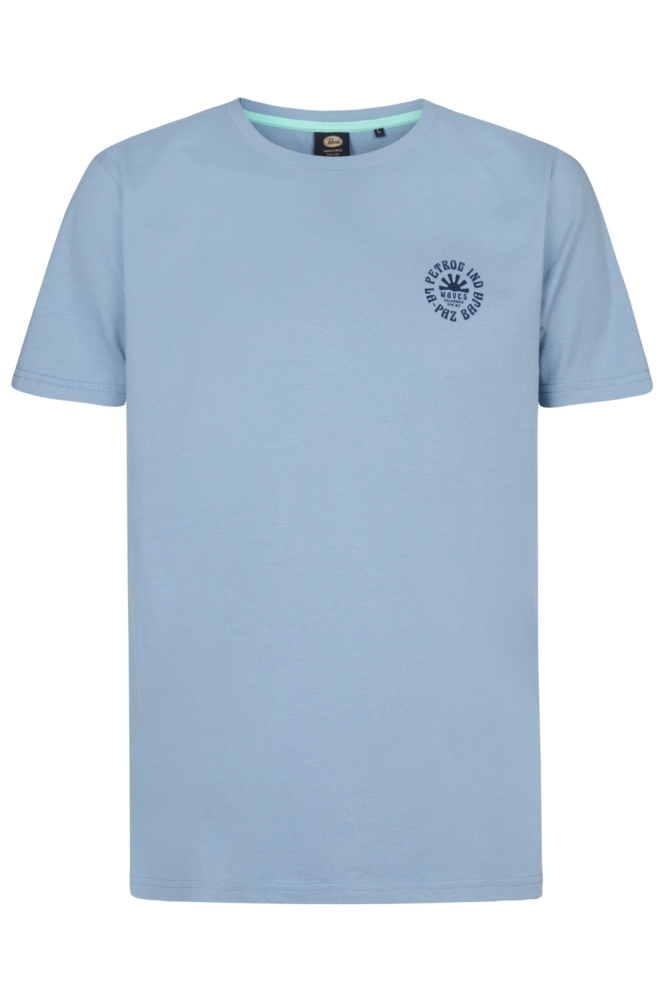 Petrol Industries blauwe heren t-shirt | Vooraanzicht