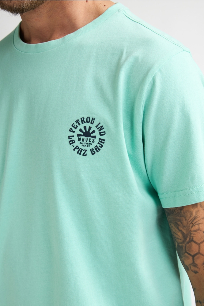 Petrol Industries groene heren t-shirt | Close up