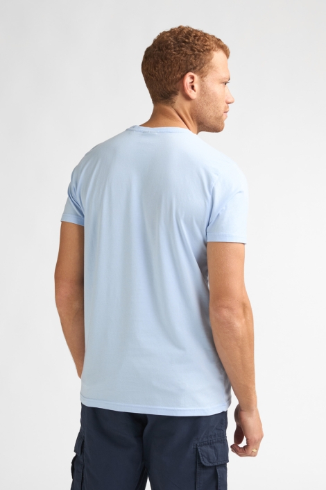 Petrol Industries blauwe heren t-shirt | Model achteraanzicht